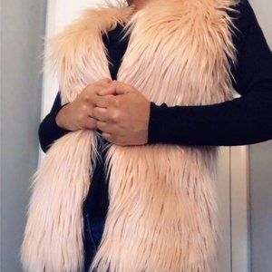 Light pink fur vest